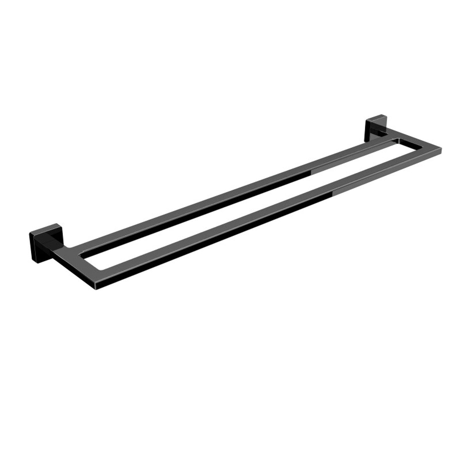 Porta asciugamani doppio in ottone da fissare a parete collezione Dado di Lineabeta - Metallo nero opaco 640mm by CeramicStore | Lo specialista del tuo bagno