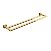 Porta asciugamani doppio in ottone da fissare a parete collezione Dado di Lineabeta - Metallo oro 640mm by CeramicStore | Lo specialista del tuo bagno