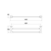 Porta asciugamani doppio in ottone da fissare a parete collezione Dado di Lineabeta - Metallo oro 640mm by CeramicStore | Lo specialista del tuo bagno