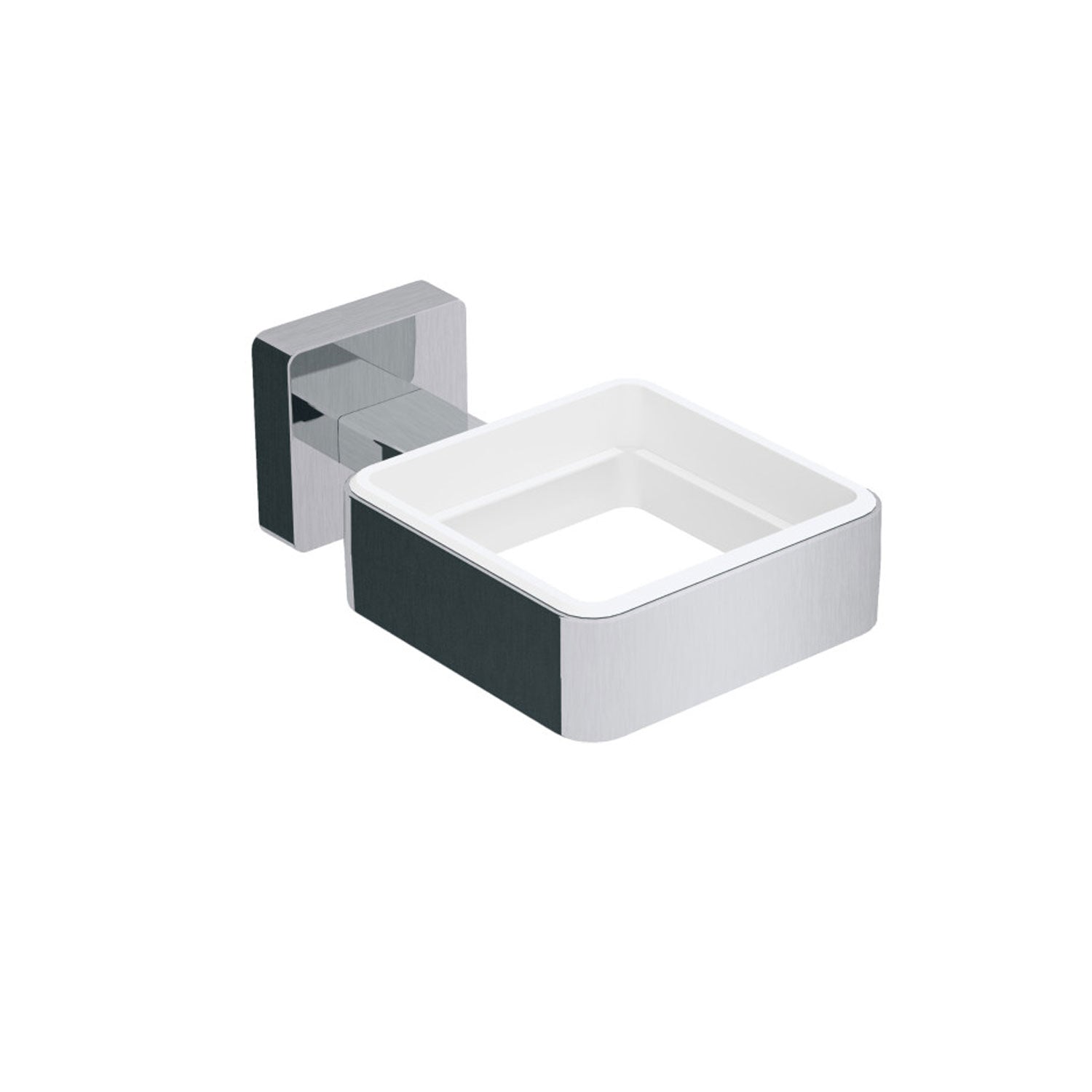 Ghiera porta accessori da fissare a parete in ottone collezione Dado di Lineabeta - metallo satinato by CeramicStore | Lo specialista del tuo bagno