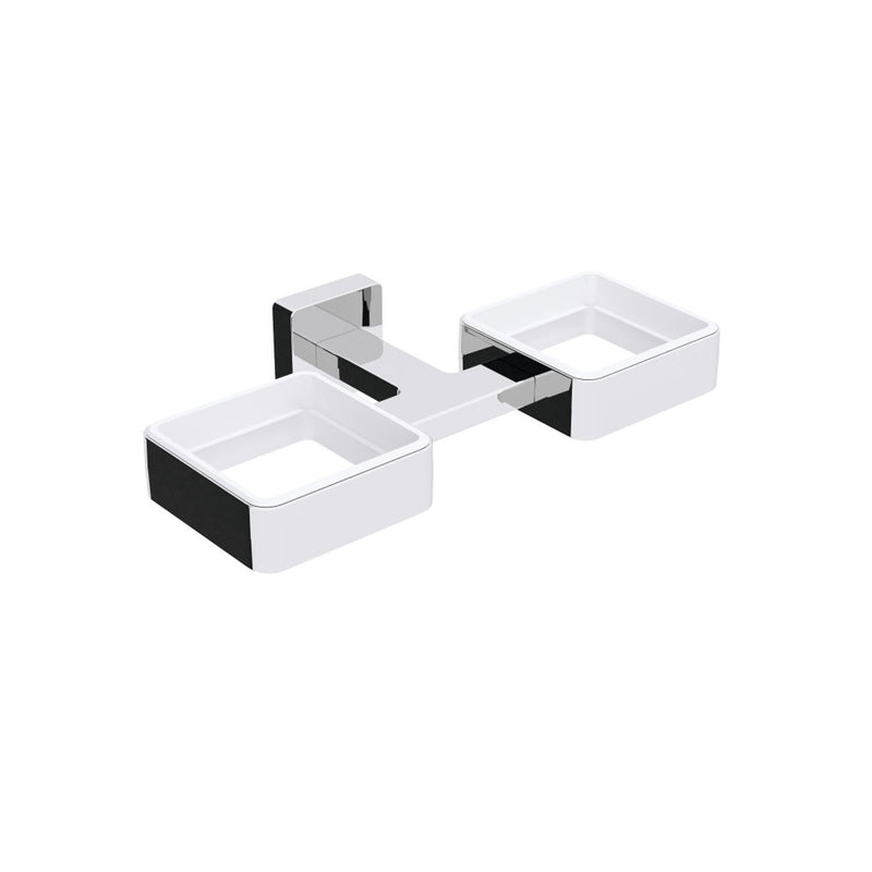 Ghiera porta accessori doppia da fissare a parete in ottone collezione Dado di Lineabeta - metallo cromo by CeramicStore | Lo specialista del tuo bagno