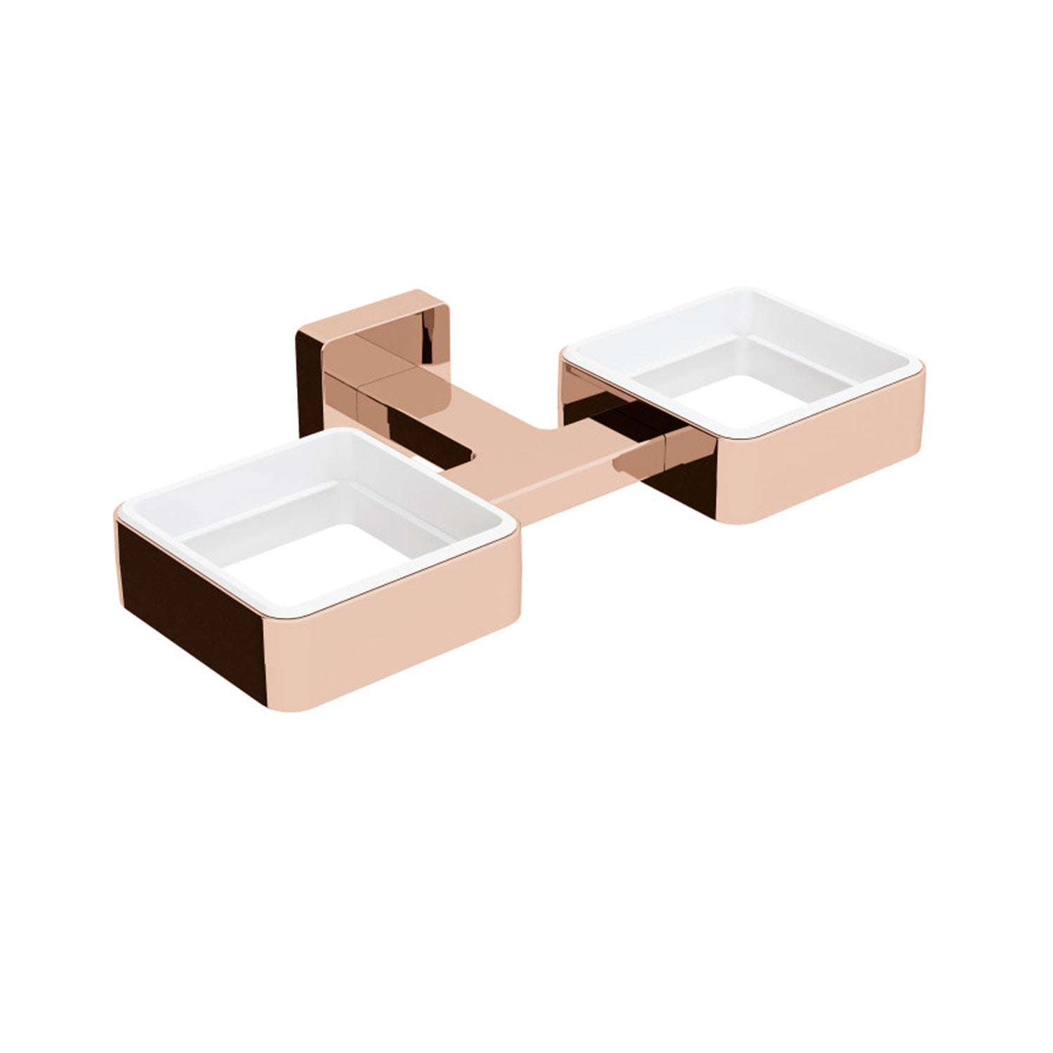Ghiera porta accessori doppia da fissare a parete in ottone collezione Dado di Lineabeta - metallo oro rosa by CeramicStore | Lo specialista del tuo bagno