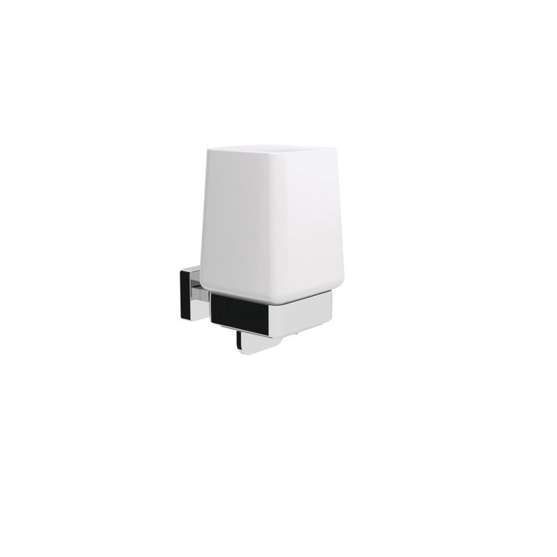 Dispenser sapone con leva e supporto satinato da fissare a parete collezione Dado di Lineabeta 150ml by CeramicStore | Lo specialista del tuo bagno