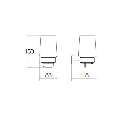 Dispenser sapone con leva e supporto satinato da fissare a parete collezione Dado di Lineabeta 150ml by CeramicStore | Lo specialista del tuo bagno
