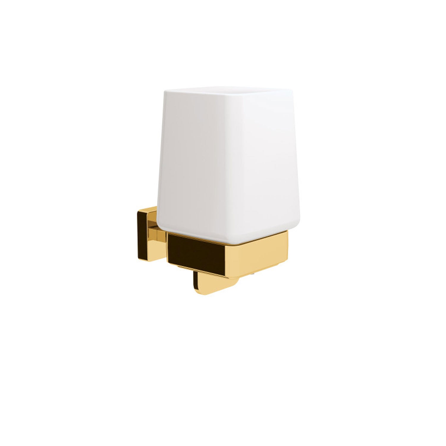 Dispenser sapone con leva e supporto oro da fissare a parete collezione Dado di Lineabeta 150ml by CeramicStore | Lo specialista del tuo bagno