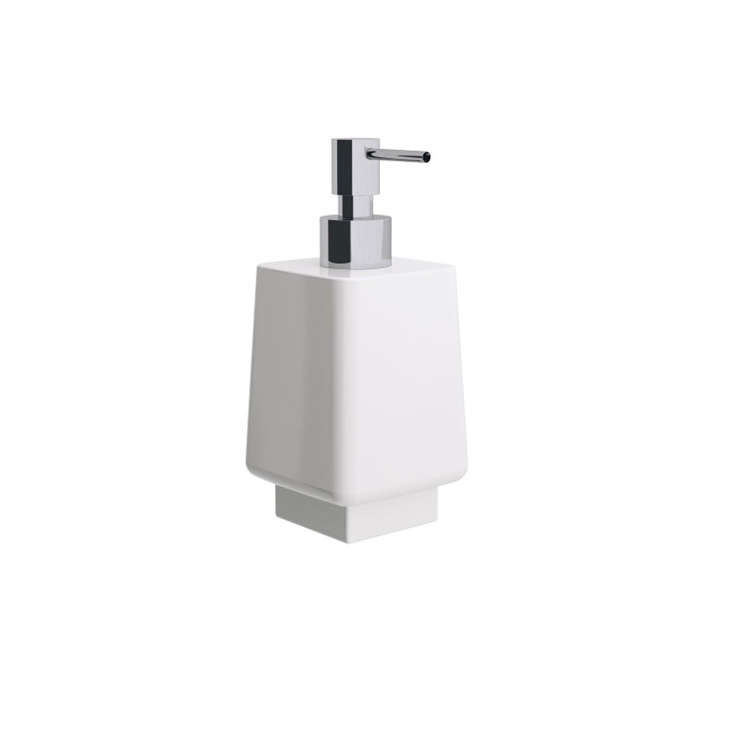 Dispenser sapone in ceramica bianca collezione Dado di Lineabeta 250ml - dosatore satinato by CeramicStore | Lo specialista del tuo bagno