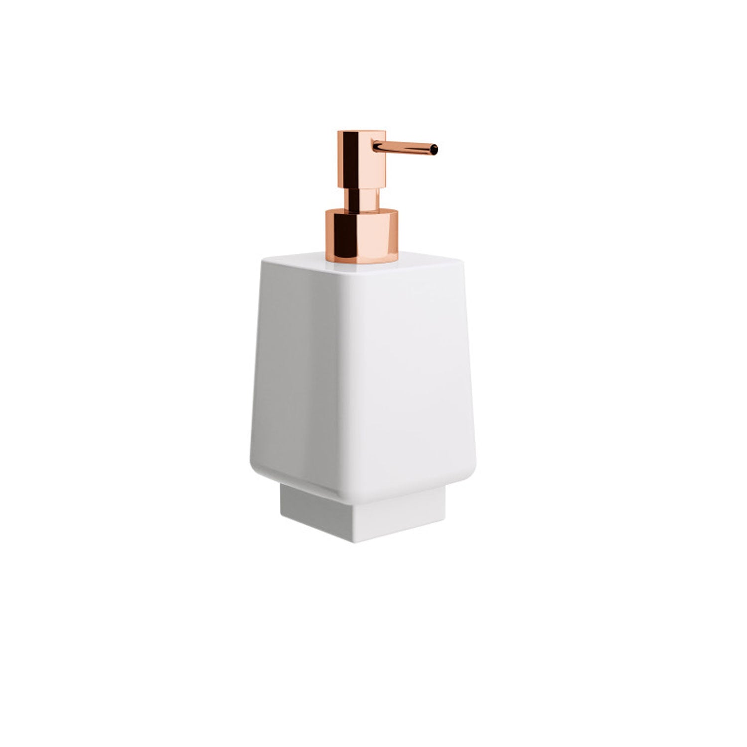 Dispenser sapone in ceramica bianca collezione Dado di Lineabeta 250ml - dosatore oro rosa by CeramicStore | Lo specialista del tuo bagno