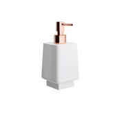 Dispenser sapone in ceramica bianca collezione Dado di Lineabeta 250ml - dosatore oro rosa by CeramicStore | Lo specialista del tuo bagno