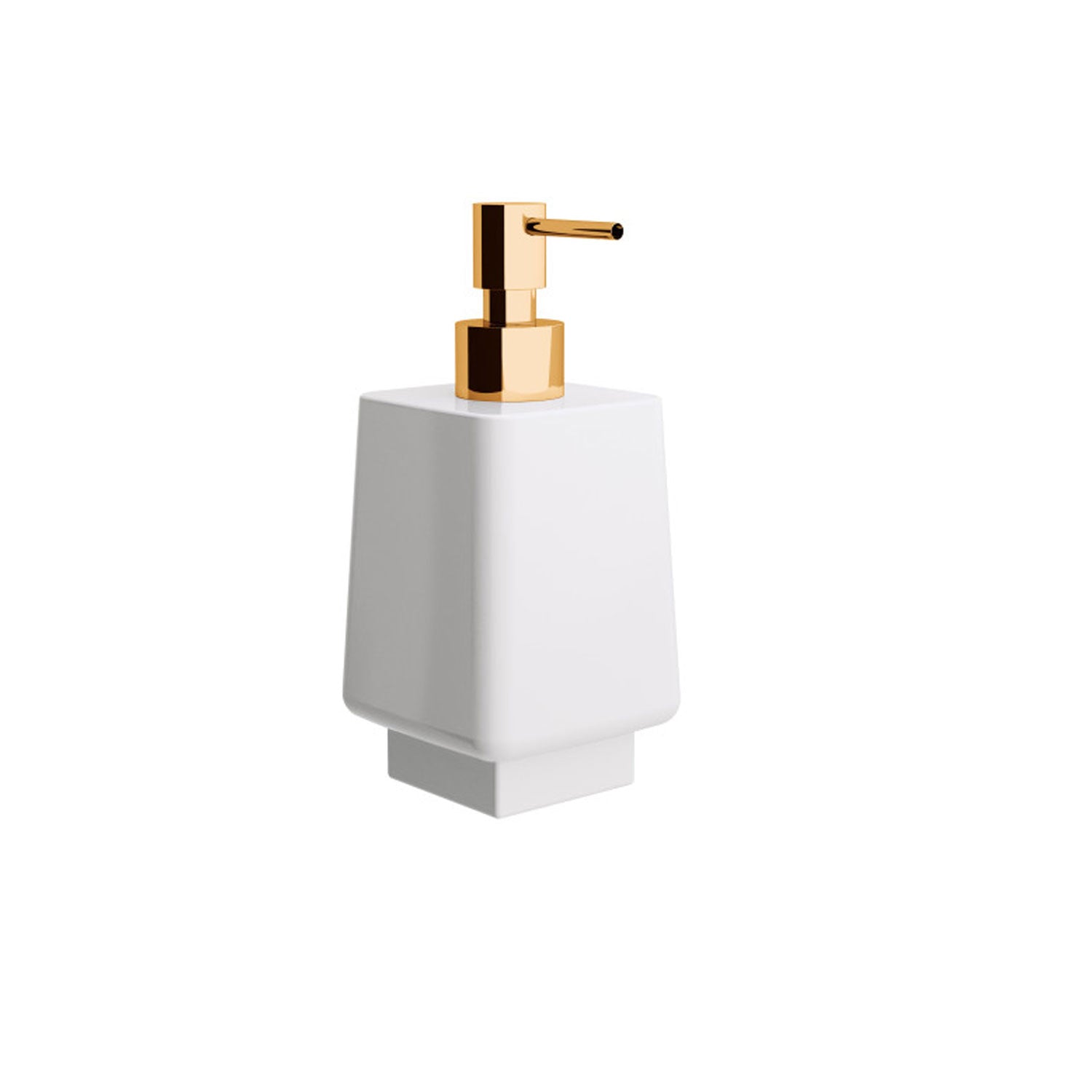 Dispenser sapone in ceramica bianca collezione Dado di Lineabeta 250ml - dosatore oro by CeramicStore | Lo specialista del tuo bagno