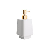 Dispenser sapone in ceramica bianca collezione Dado di Lineabeta 250ml - dosatore oro by CeramicStore | Lo specialista del tuo bagno