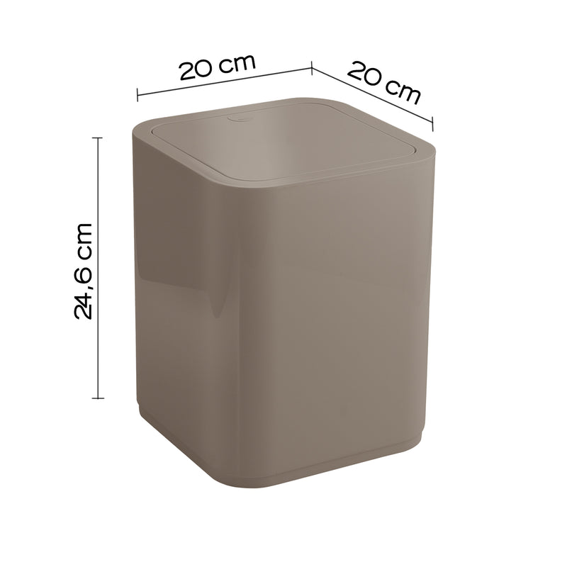 Portarifiuti 8 lt da appoggio Gedy serie Seventy - Tortora by CeramicStore | Lo specialista del tuo bagno