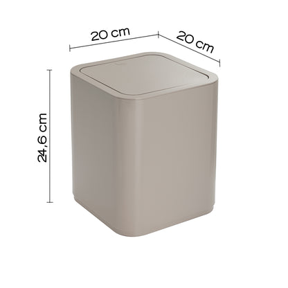 Portarifiuti 8 lt da appoggio Gedy serie Seventy - Beige by CeramicStore | Lo specialista del tuo bagno