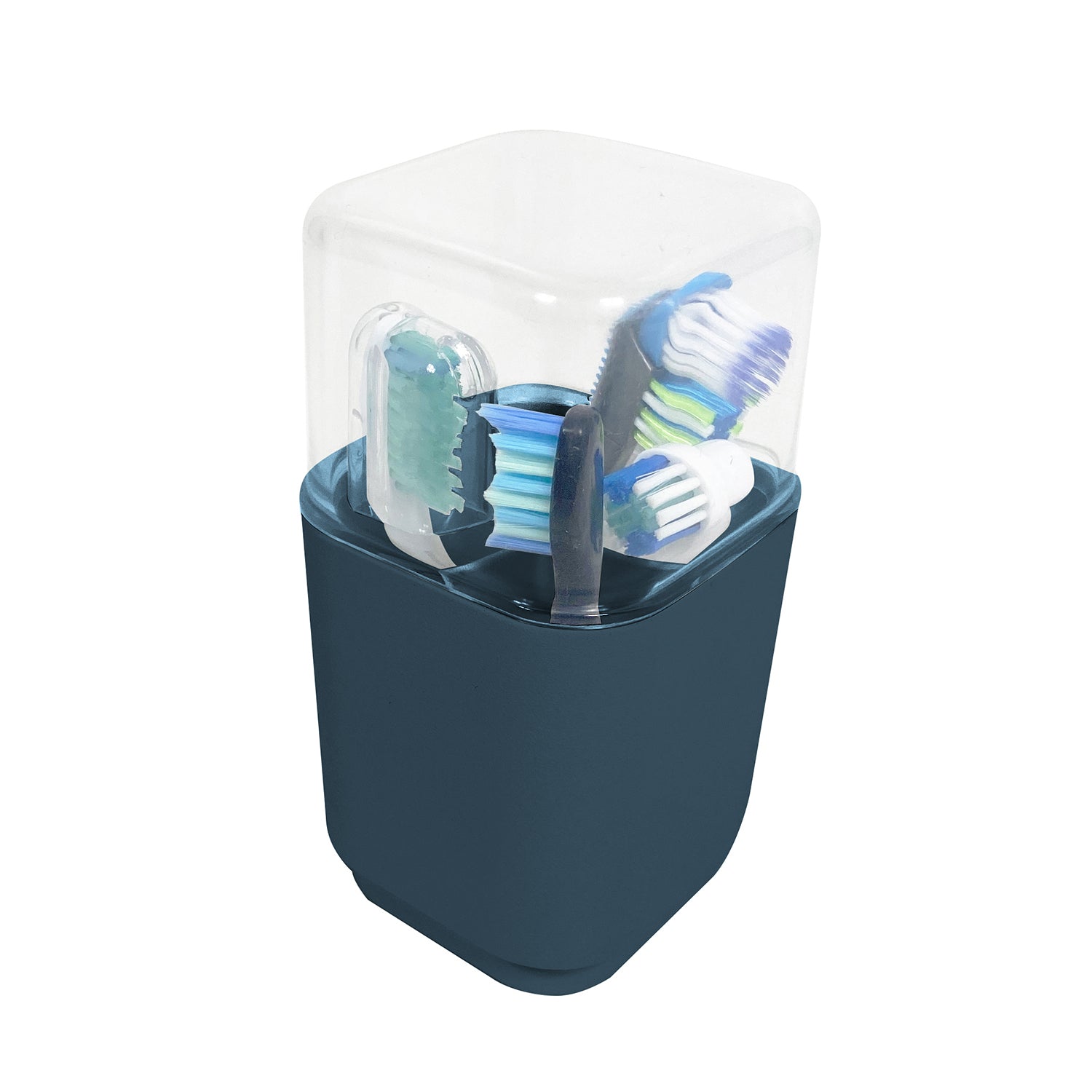 Porta testine per spazzolino elettrico da appoggio Gedy serie Seventy - Blu Petrolio