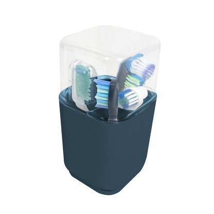 Porta testine per spazzolino elettrico da appoggio Gedy serie Seventy - Blu Petrolio