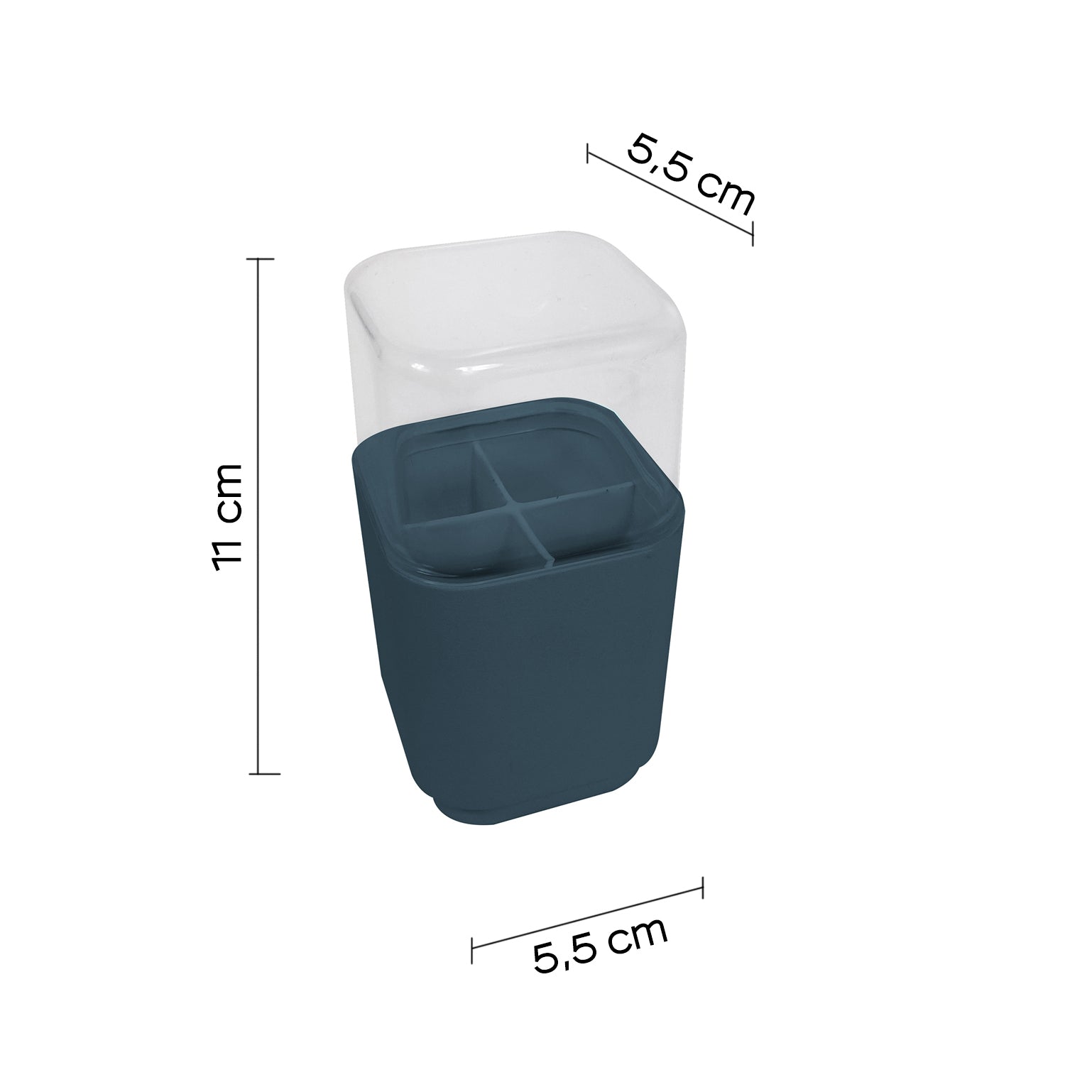 Porta testine per spazzolino elettrico da appoggio Gedy serie Seventy - Blu Petrolio