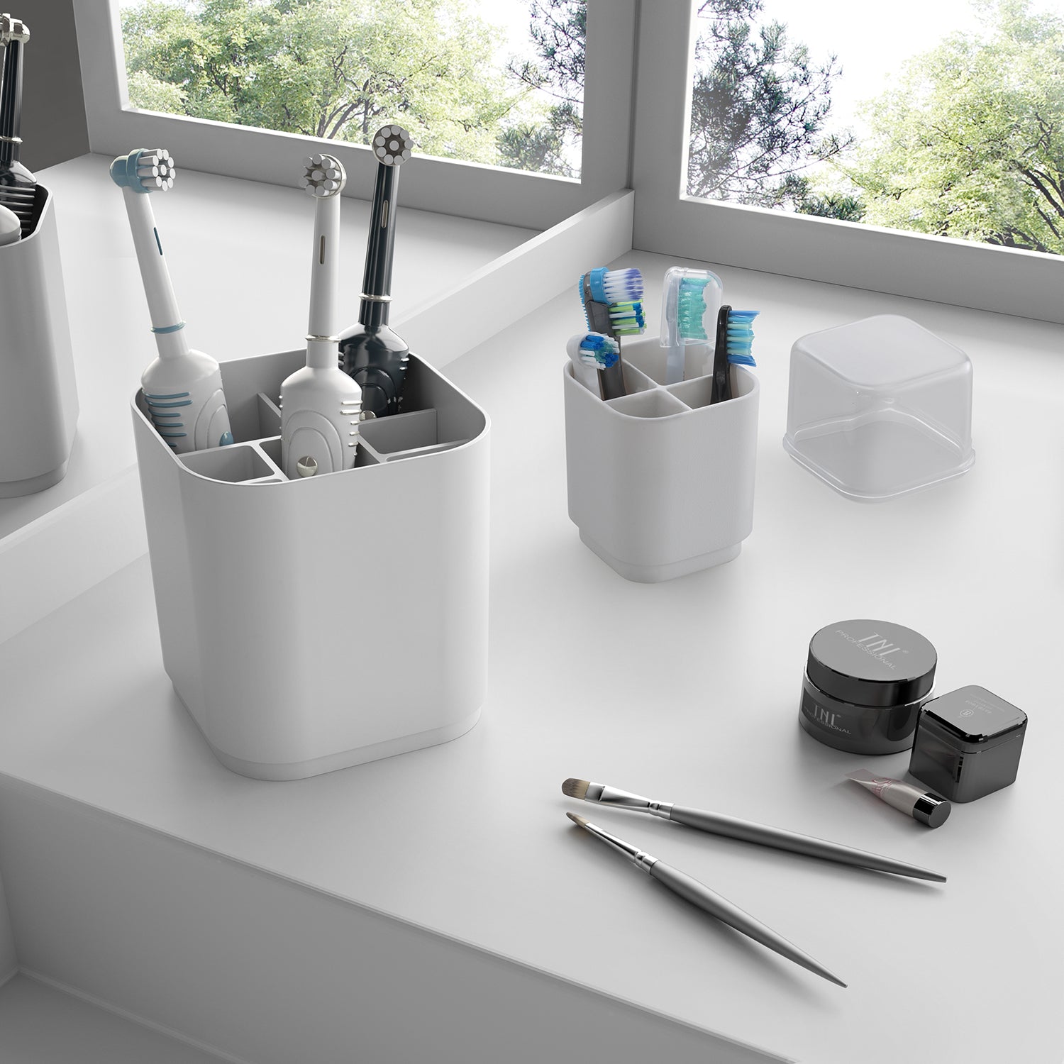 Organizer da appoggio Gedy serie Seventy - Bianco by CeramicStore | Lo specialista del tuo bagno