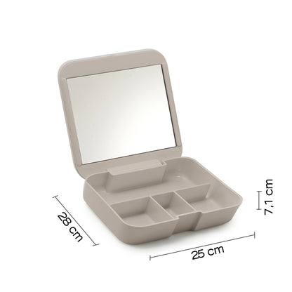 Organizer con specchio da appoggio Gedy serie Seventy - Beige by CeramicStore | Lo specialista del tuo bagno