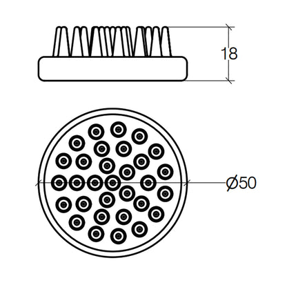 Set 5 pezzi griglia antiscivolo in silicone per portasapone serie Baketo di Lineabeta - Antracite