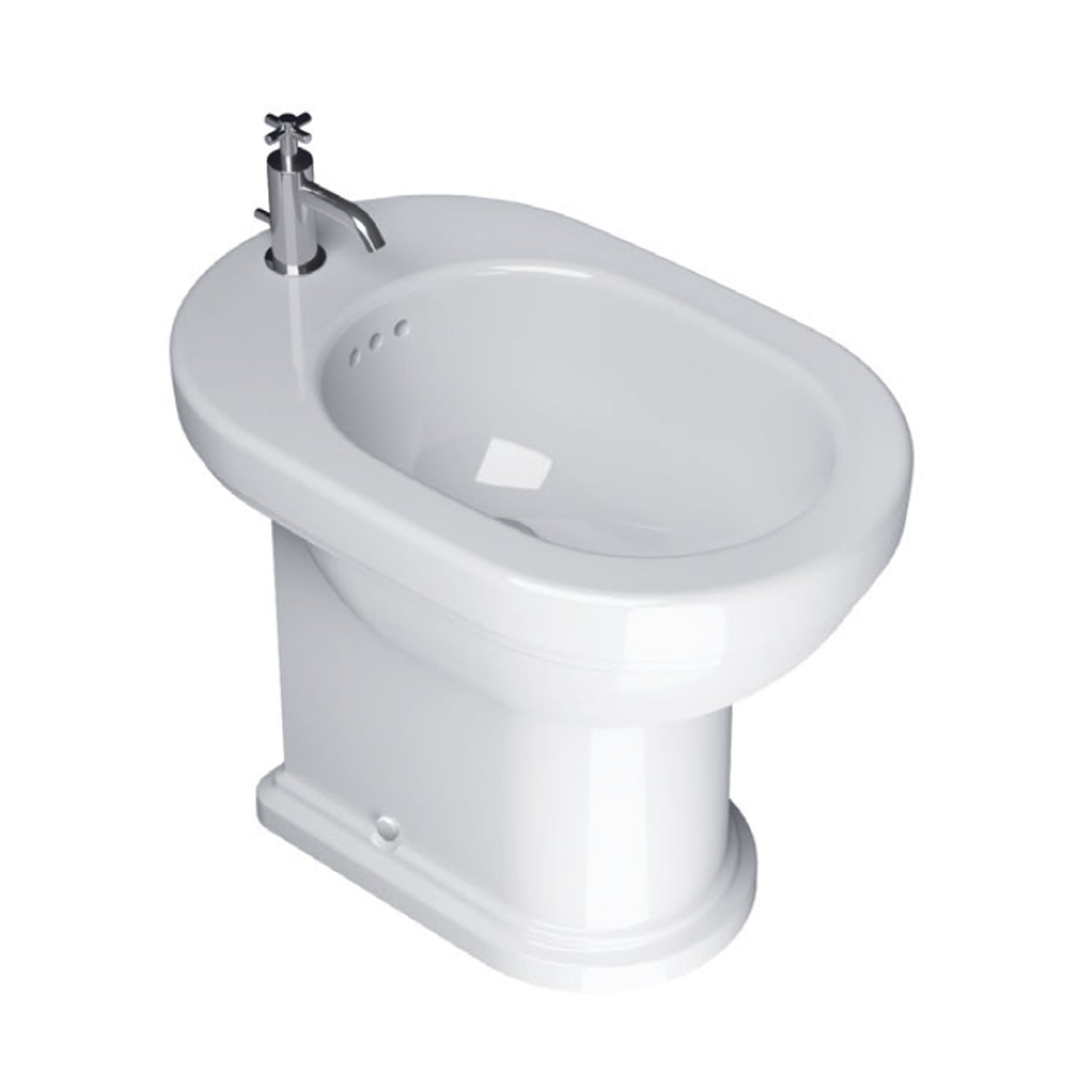 Bidet monoforo filo muro Canova Royal 53x36 cm Bianco