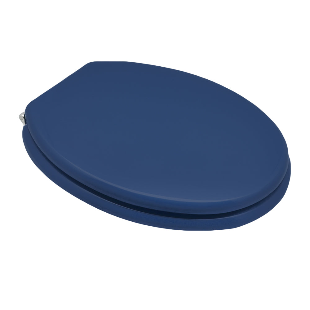 Sedile wc universale forma tipo 1 cerniere passanti avvitabili dal basso colore Blu Marino