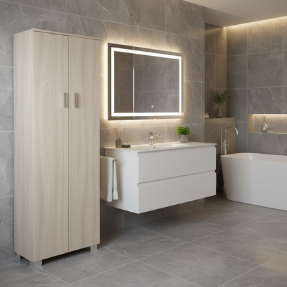 Mobile colonna a 2 ante con 3 ripiani regolabili e 1 fisso finitura Olmo Chiaro by Sarmog