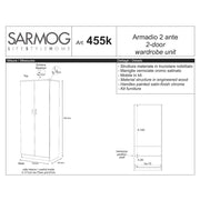 Armadio a due ante con barra portabiti e 2 ripiani finitura Eucalipto by Sarmog by CeramicStore | Lo specialista del tuo bagno