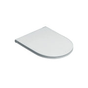 Vaso sospeso modello Build 55x36 x H32 cm con Copriwater di Ceramica Azzurra - Bianco Lucido