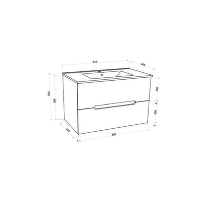 Mobile bagno con lavabo e specchiera Cubi&Co Fluid 2 - Rovere Fumo/Blu Pastello Opaco by CeramicStore | Lo specialista del tuo bagno