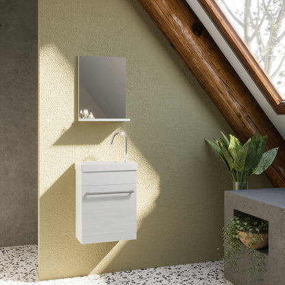 Mobile bagno con lavabo e specchiera Cubi&Co Pick - Rovere Bianco by CeramicStore | Lo specialista del tuo bagno