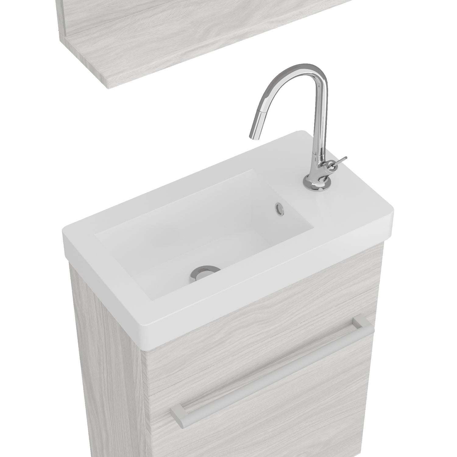 Mobile bagno con lavabo e specchiera Pick - Rovere Grigio by CeramicStore | Lo specialista del tuo bagno