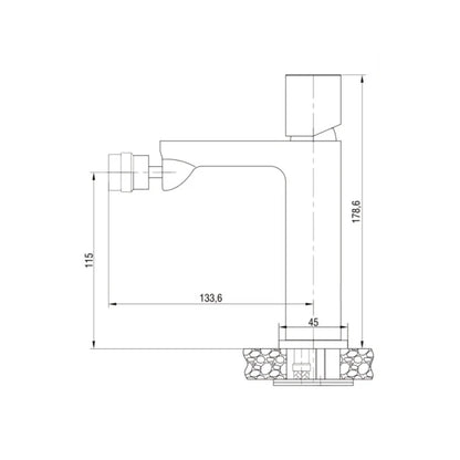 Kit miscelatore lavabo alto + bidet + doccia a due vie RubiFlux serie Lilium Modello Black con piletta clic-clac - Nero Opaco