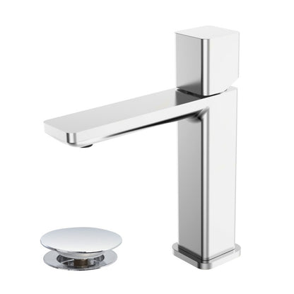 Kit miscelatore lavabo + bidet + doccia a una via RubiFlux serie Lilium Modello Chrome con piletta clic-clac in acciaio inox - Cromato lucido