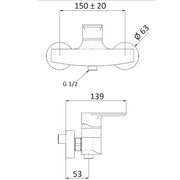 Miscelatore monocomando doccia esterno senza accessori Rubinetterie Mariani linea Avenue by CeramicStore | Lo specialista del tuo bagno