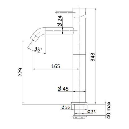 Miscelatore monocomando alto lavabo Rubinetterie Mariani linea Next by CeramicStore | Lo specialista del tuo bagno