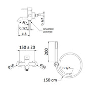 Miscelatore monocomando vasca con kit doccia Rubinetterie Mariani linea Next by CeramicStore | Lo specialista del tuo bagno