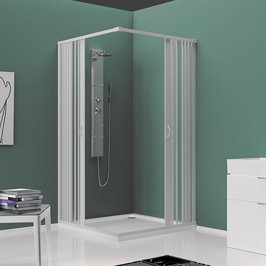 Box doccia angolare con 2 lati a soffietto modello Rosy linea Plissà¨ 80x80 by CeramicStore | Lo specialista del tuo bagno