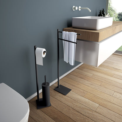 Versione outlet - Piantana portasciugamani in Acciaio Inox Gedy serie Trilly - Nero Matt