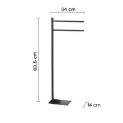 Versione outlet - Piantana portasciugamani in Acciaio Inox Gedy serie Trilly - Nero Matt