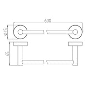 Portasciugamani a barra 60 cm linea Diosa finitura cromata by CeramicStore | Lo specialista del tuo bagno
