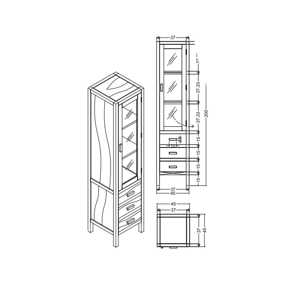 Mobile bagno 'Essenza Cabinet' in legno Teak cm 45x45x200h by Cipi by CeramicStore | Lo specialista del tuo bagno