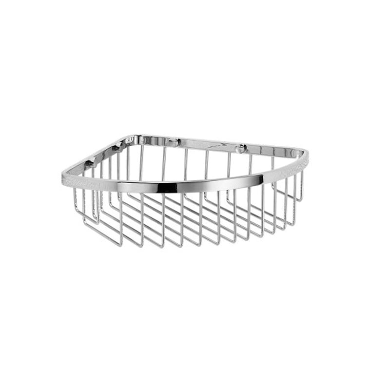 Portaoggetti angolare doccia grigliato in ottone cromato Lineabeta collezione Filo - Raggio cm 22 by CeramicStore | Lo specialista del tuo bagno