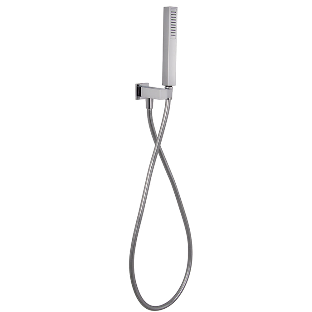 Set doccia squadrato con supporto e presa acqua incorporata - Cromato by CeramicStore | Lo specialista del tuo bagno