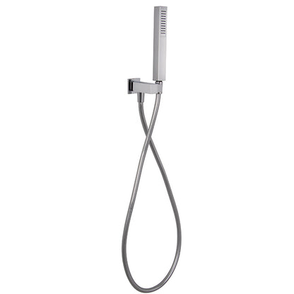 Set doccia squadrato con supporto e presa acqua incorporata - Cromato by CeramicStore | Lo specialista del tuo bagno