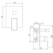 Miscelatore incasso doccia Square 3 vie con deviatore meccanico Ares by CeramicStore | Lo specialista del tuo bagno