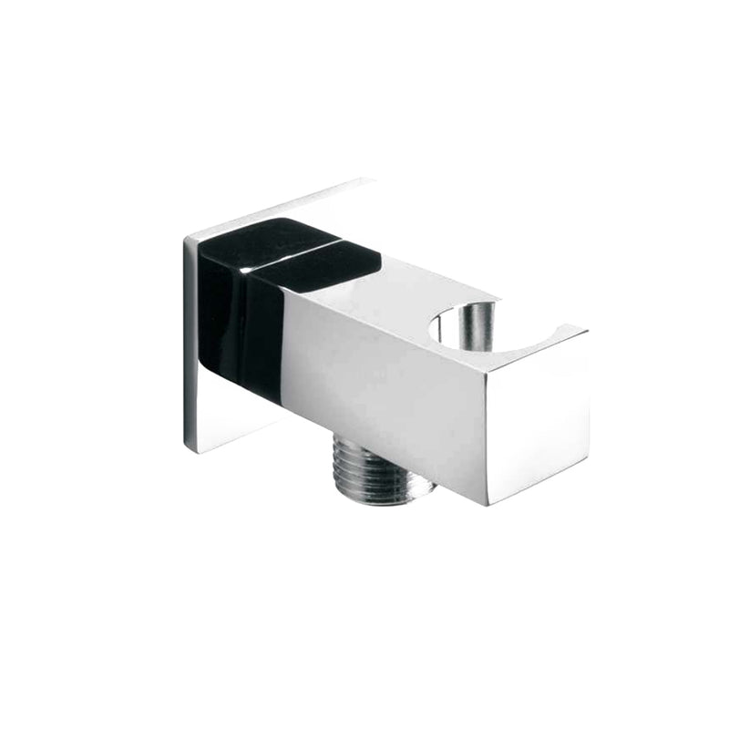 Punto acqua quadro con supporto integrato per doccetta in ottone cromato Ares by CeramicStore | Lo specialista del tuo bagno
