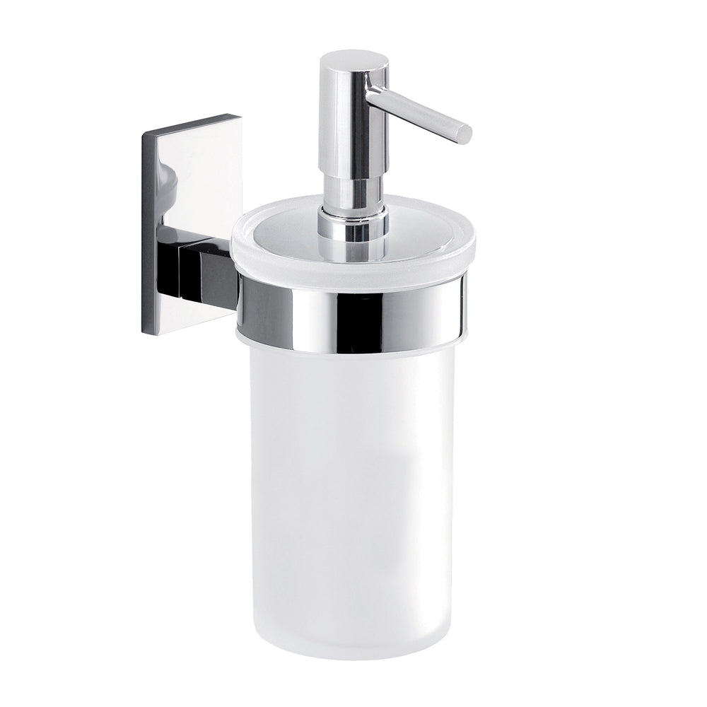 Gedy Dosasapone con erogatore in ABS cromato Maine in acciaio inox, Cromall e vetro satinato by CeramicStore | Lo specialista del tuo bagno
