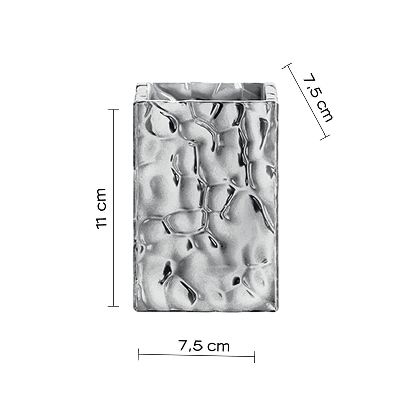 Portaspazzolini in ceramica Gedy modello New Martina - Argento