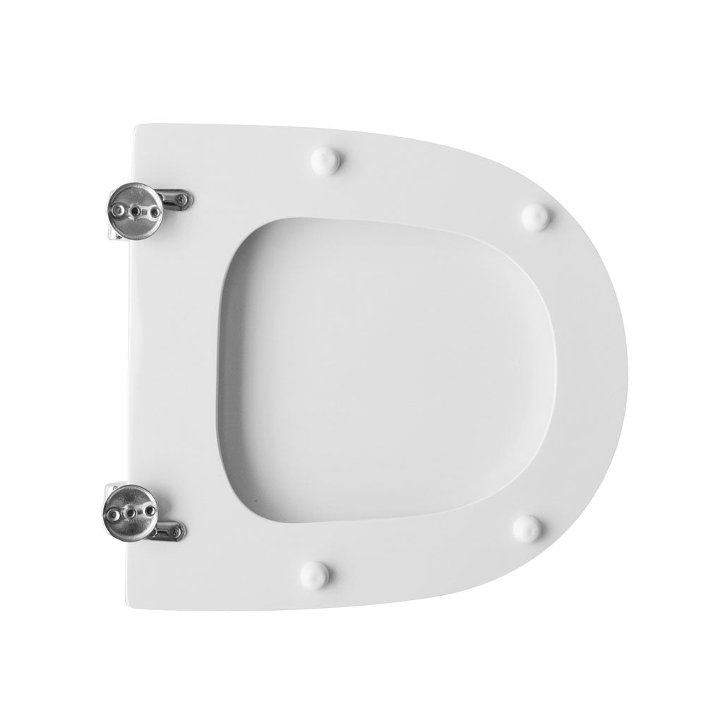 Sedile wc bianco per Althea vaso Ring lunghezza 40 cm cerniere regolabili