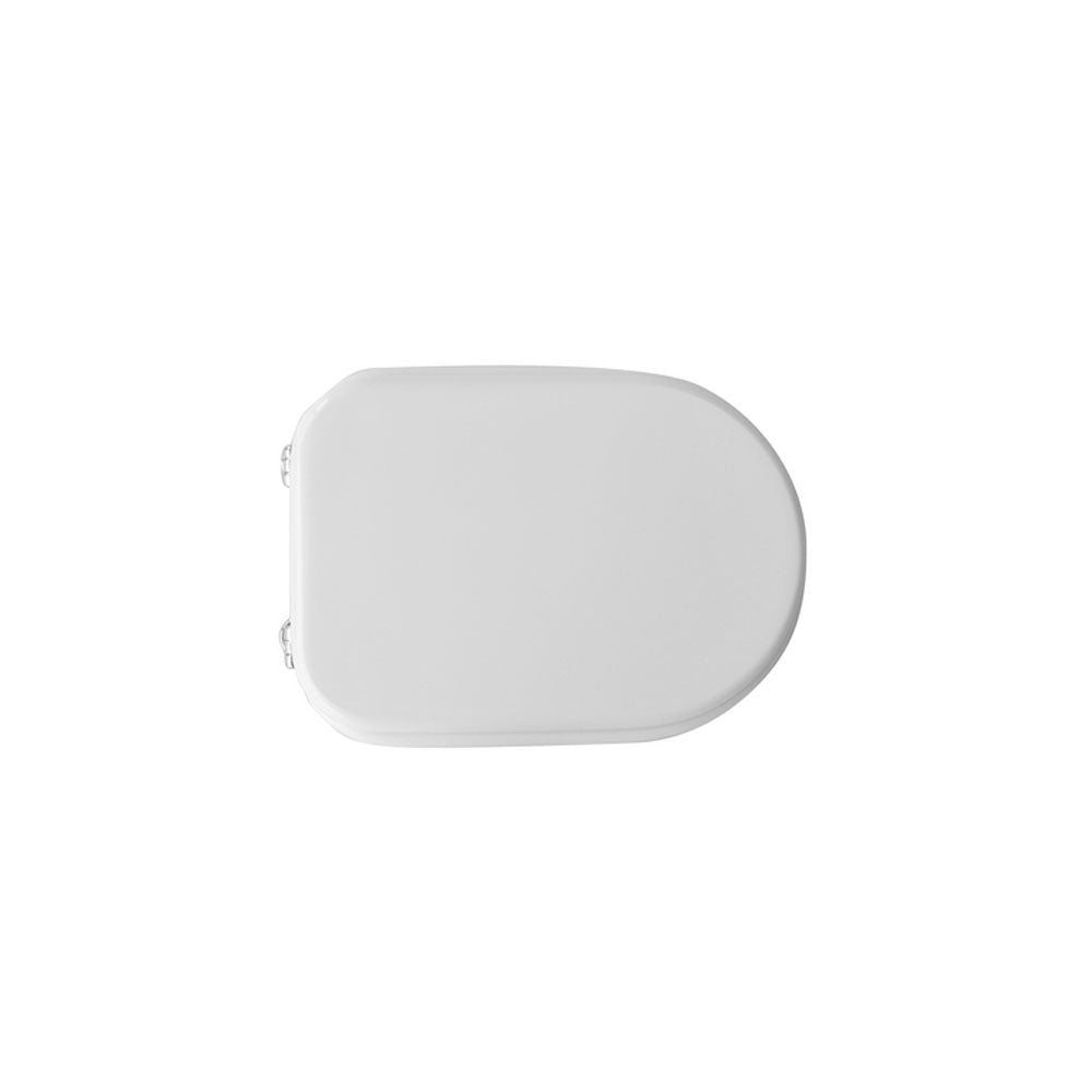 Sedile wc in termoindurente bianco per Cesame vaso Sintesi L. 36 con cerniere regolabili