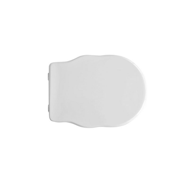 Sedile wc legno bianco per Cielo vaso Windsor larghezza 36 cm cerniere regolabili